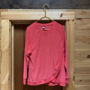Old Navy coral breastfeeding nursing postpartum terrycloth sweatshirt